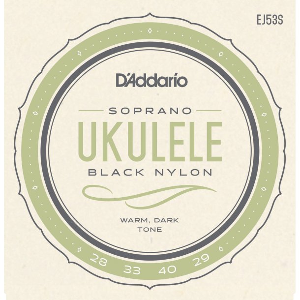 D'Addario EJ53S Ukulele Sopran Hawaiian Black Nylon